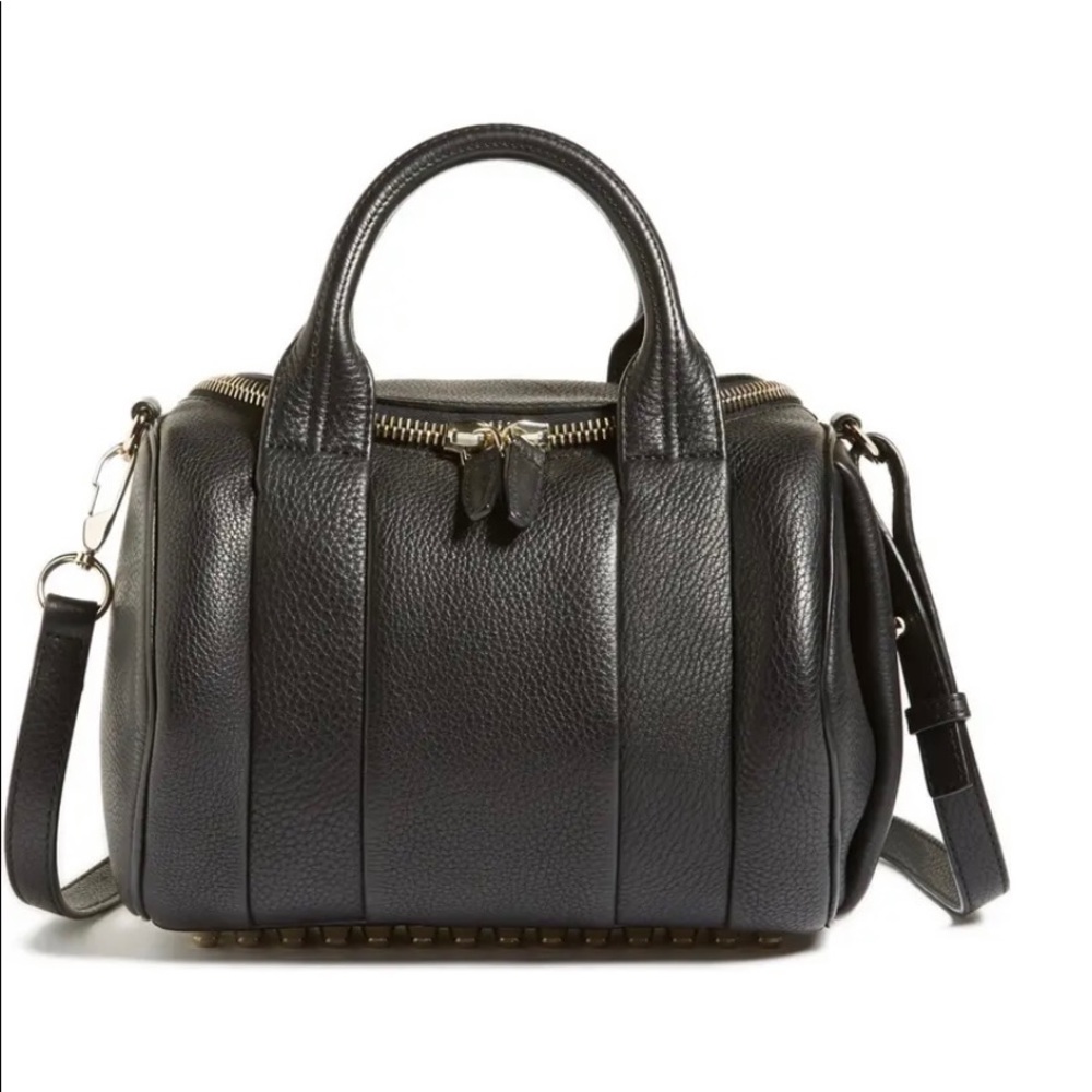 Rockie - Pale Gold' Leather Crossbody Satchel